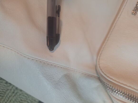 MICHAEL KORS BACKPACK IVORY PEBBLE LEATHER SILVER ZIP READ